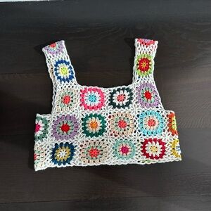 Granny knitted summer top size small